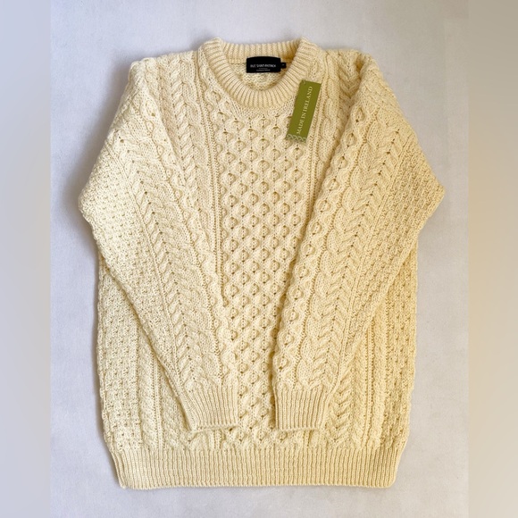 Irish Handknit Chunky Wool Fisherman Sweater Size XL Fisherman Aesthetic - Picture 8 of 9